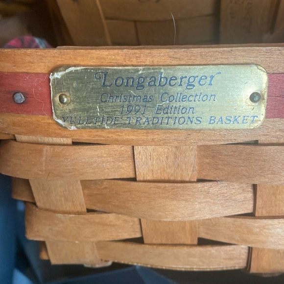 Longaberger Woven Basket with Red Plaid Lining - Picture 5 of 5